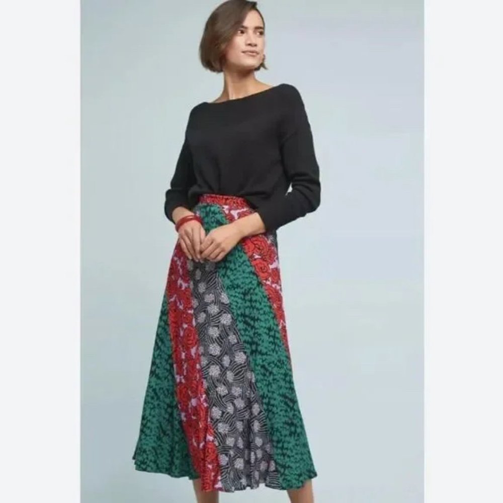 Anthropologie Maeve patterned midi/long skirt, size 0